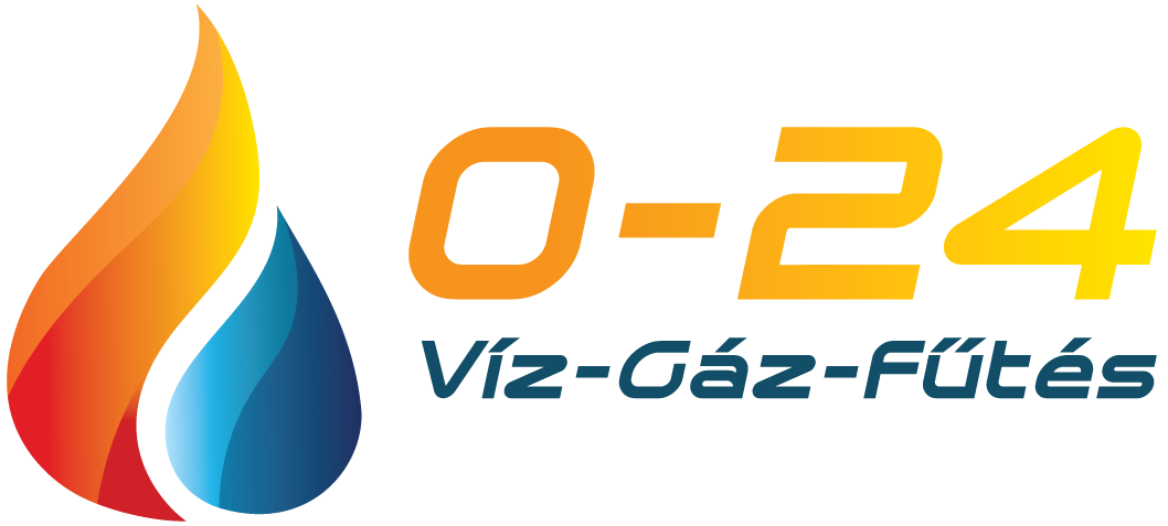 0-24 víz-gáz-fűtés tűz és vízcsepp alakú logoja